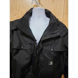 Carhartt Mens Black nylon Hooded Jacket 2XL